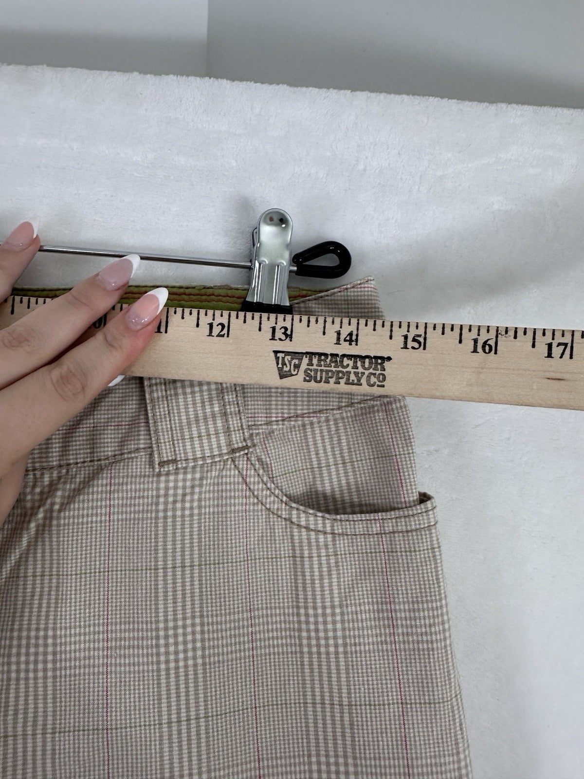 Boden Plaid Pants US 4 UK 8 Tan Straight Leg Womens