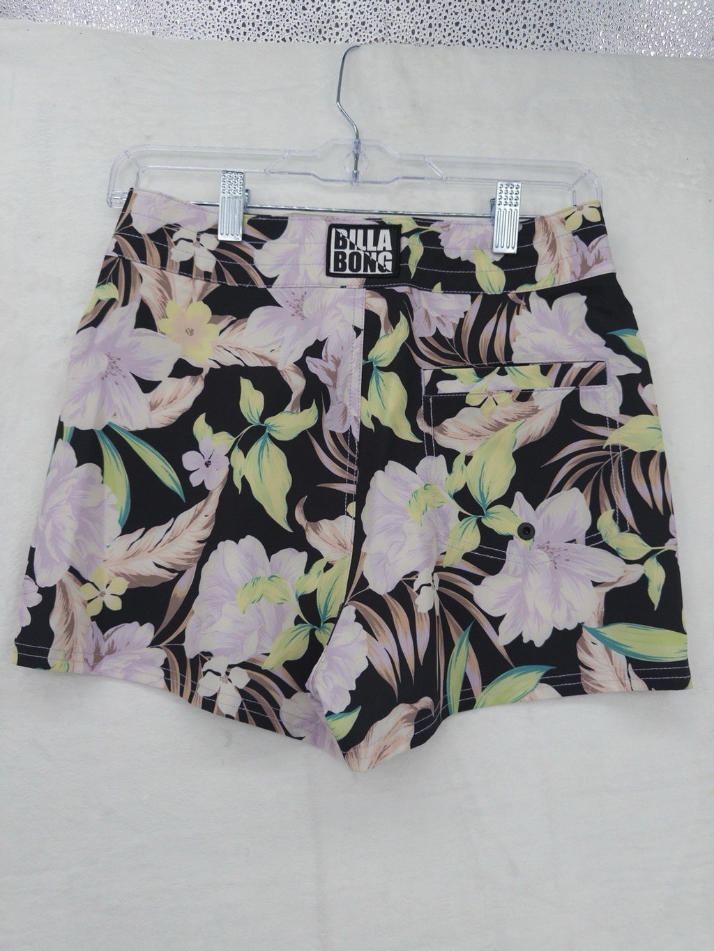 Billabong Womens Board Shorts Small Black Floral Shadow Tropic Swim Bottoms New