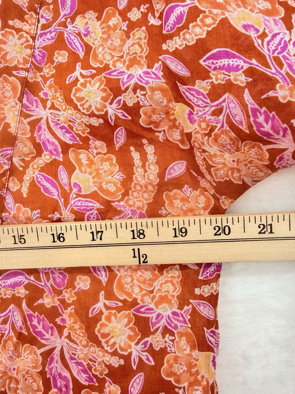 J Crew Tunic Top XS Long Sleeve Ramie Block Print Orange Floral Womens New NWT