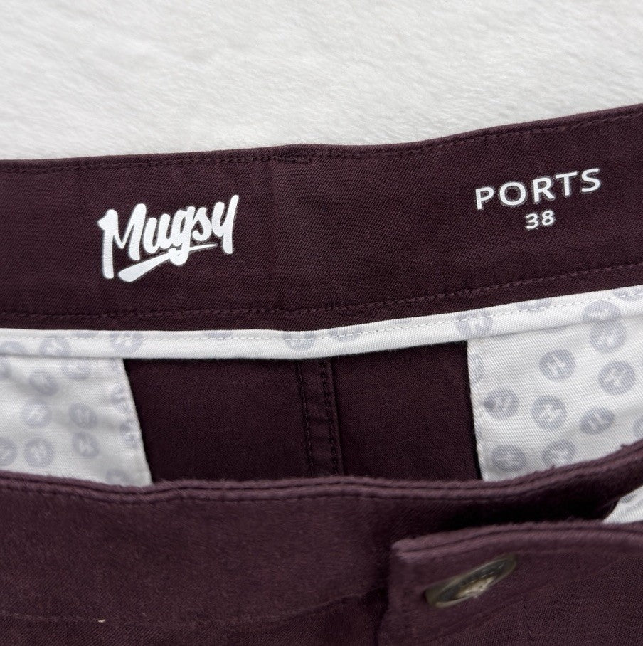 Mugsy Shorts 38 Ports 7” Maroon Chino Mens