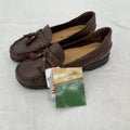 Thom McAn Tassel Loafers 8 Womens Brown Leather Slip On Shoes New