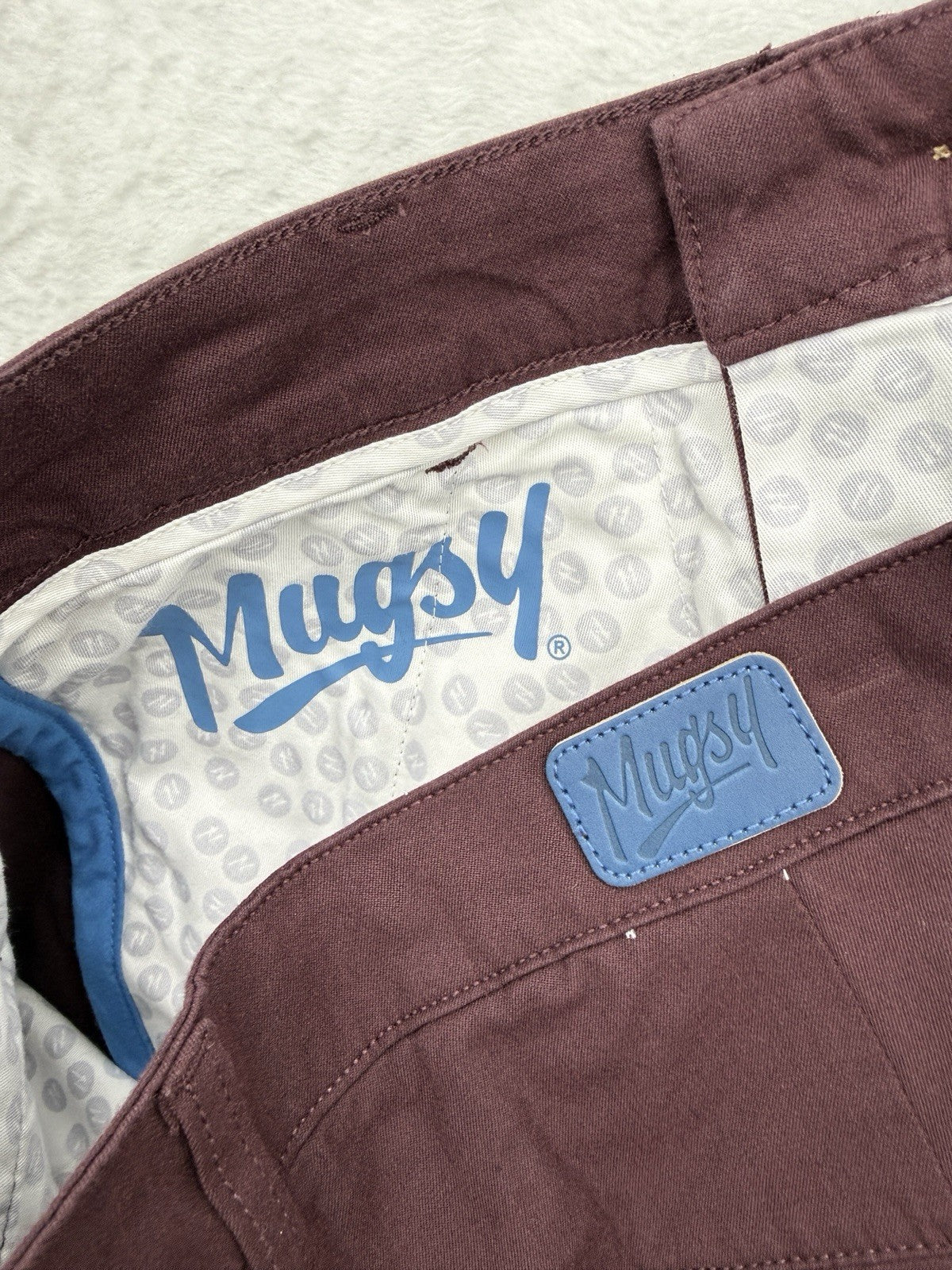 Mugsy Shorts 33 Ports 9” Maroon Chino Mens