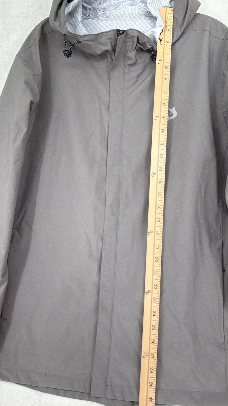 Reel Legends Waterproof Rain Jacket L Gray hooded full zip storm flap