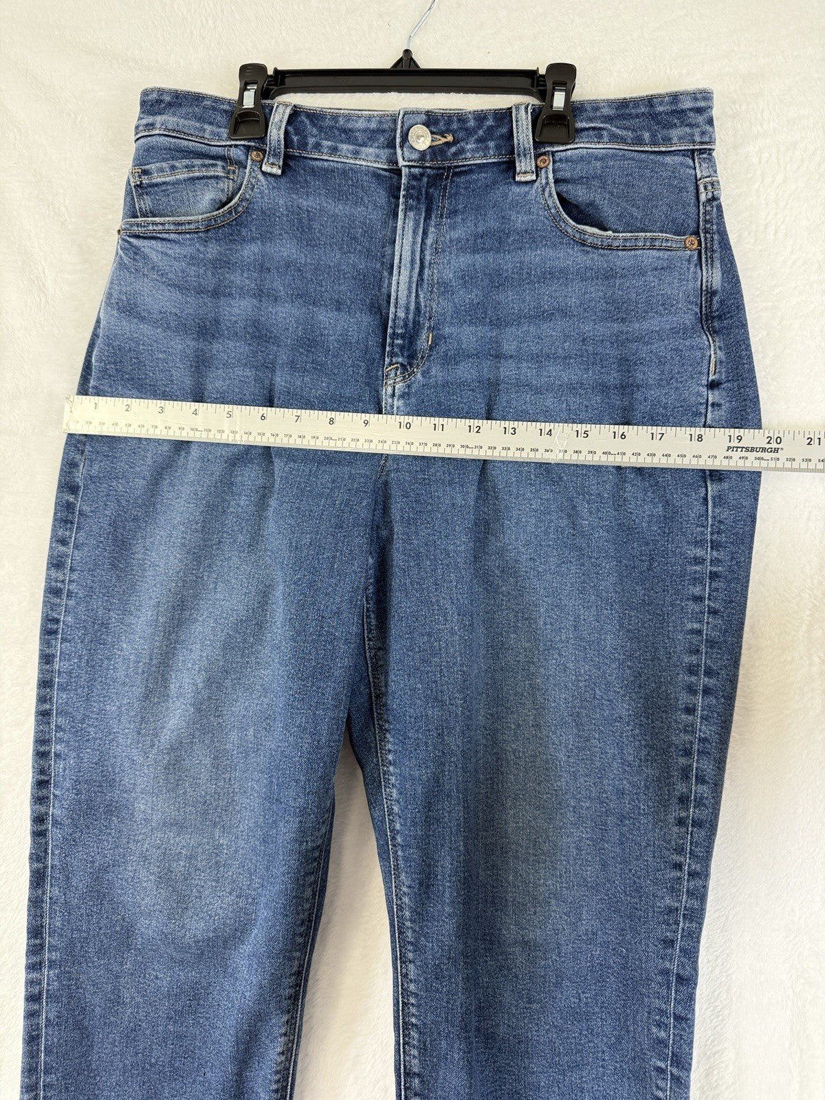 American Eagle Mom Jeans 10 Short Womens High Rise Blue