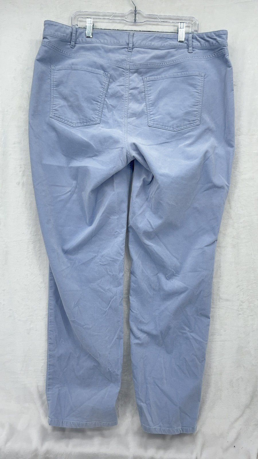 Talbots Velveteen Straight Leg Pants 18W Womens Light Blue Plus Size