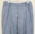 Talbots Perfect Crop Pants 8 Petite 8P Blue Chambray Cropped 100% Cotton Womens
