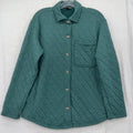 Eddie Bauer Quilted Shirt Jacket XS Womens Green Shacket Button Down