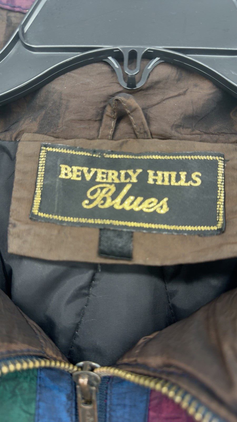 Vintage 90s Beverly Hills Blues Jacket Medium Fresh Prince Style Hipster Coat