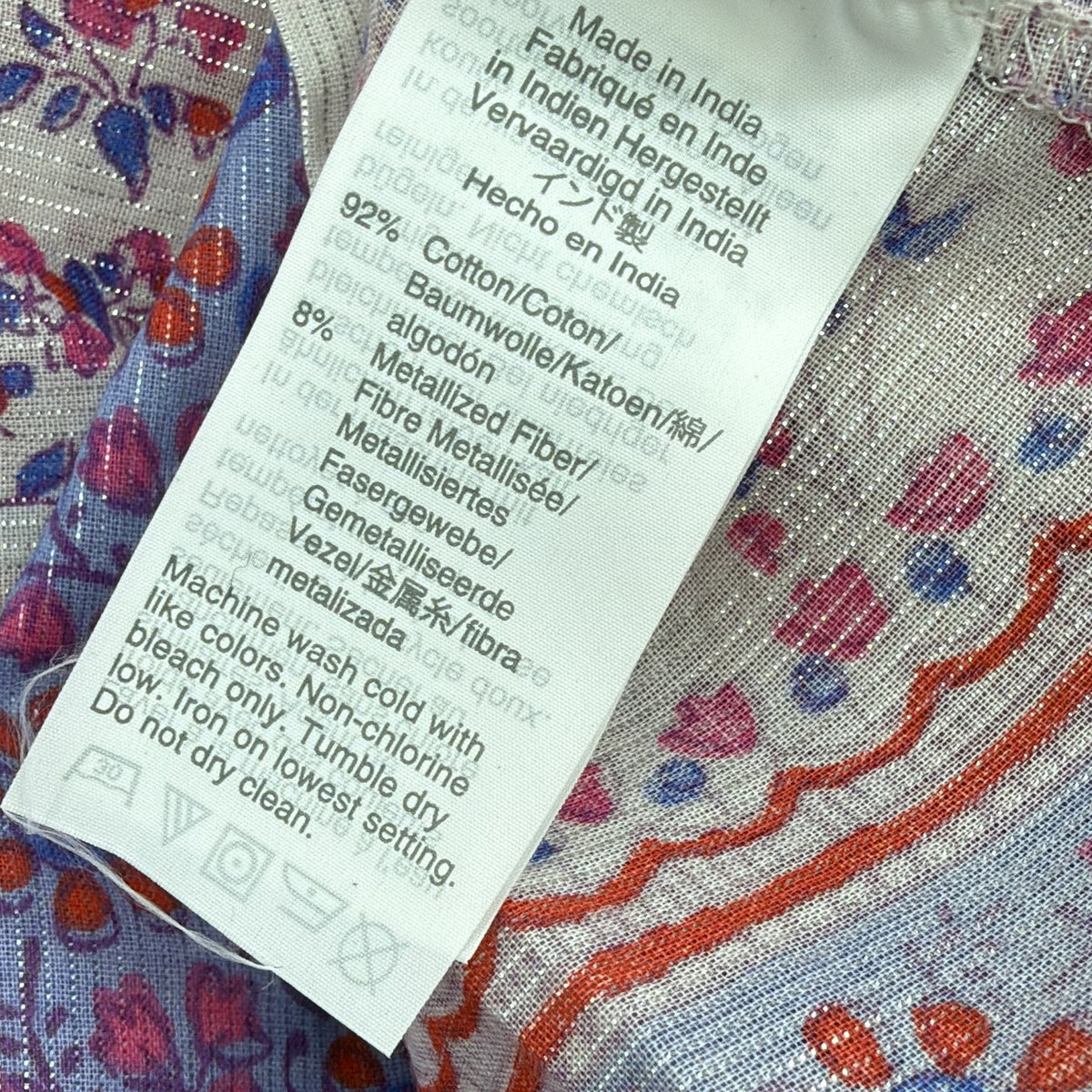 J Crew Top XXS Iris Block Print Popover Tunic Long Sleeve Floral Print Cotton