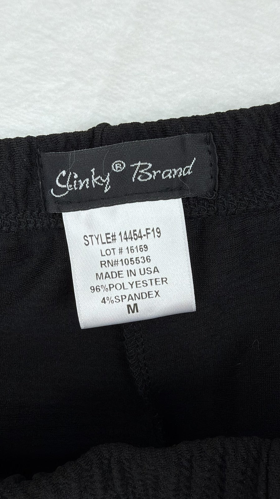 Slinky Brand Pull On Pants Medium Womens Black Floral Laser Cut Hem Lot 2 Pairs
