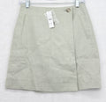 J Crew Wrap Mini Skirt 0 Womens Linen Stretch Short Light Sage Green New NWT