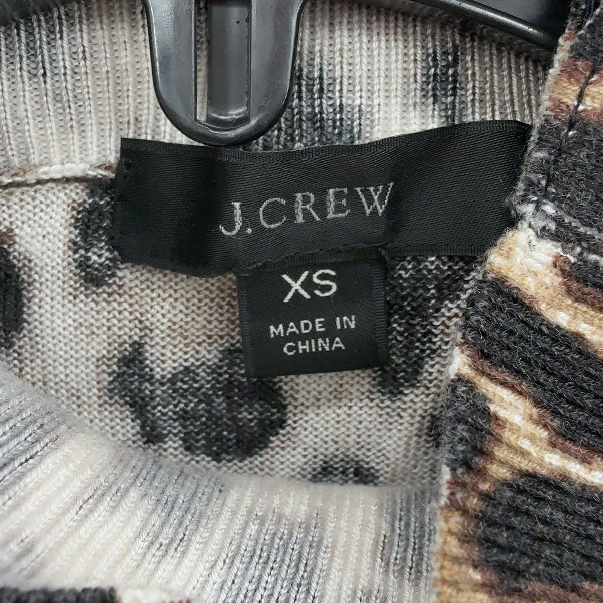 J Crew Silk Blend Sweater XS Womens Leopard Print Top Long Sleeve