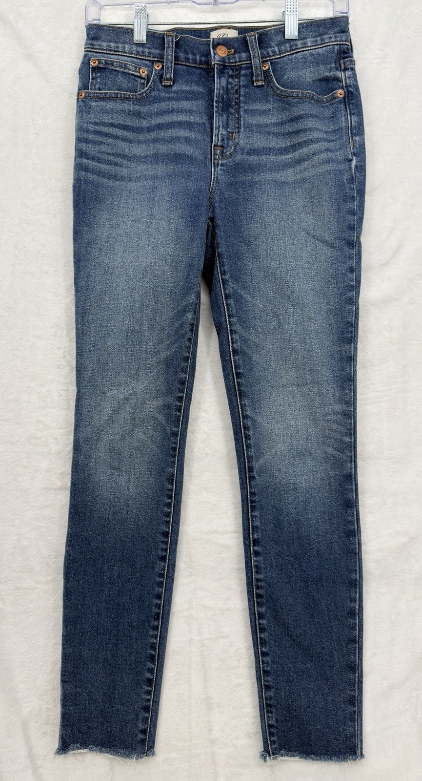 J Crew 9” Toothpick Jeans 25 Womens Blue Denim Raw Hem