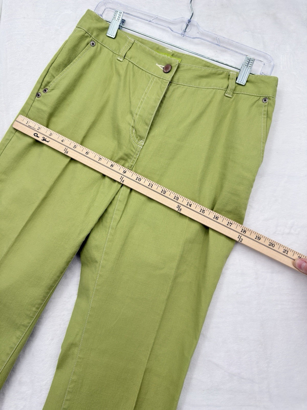 Sigrid Olsen Modernist Jeans 4 Womens Bright Green Straight Leg