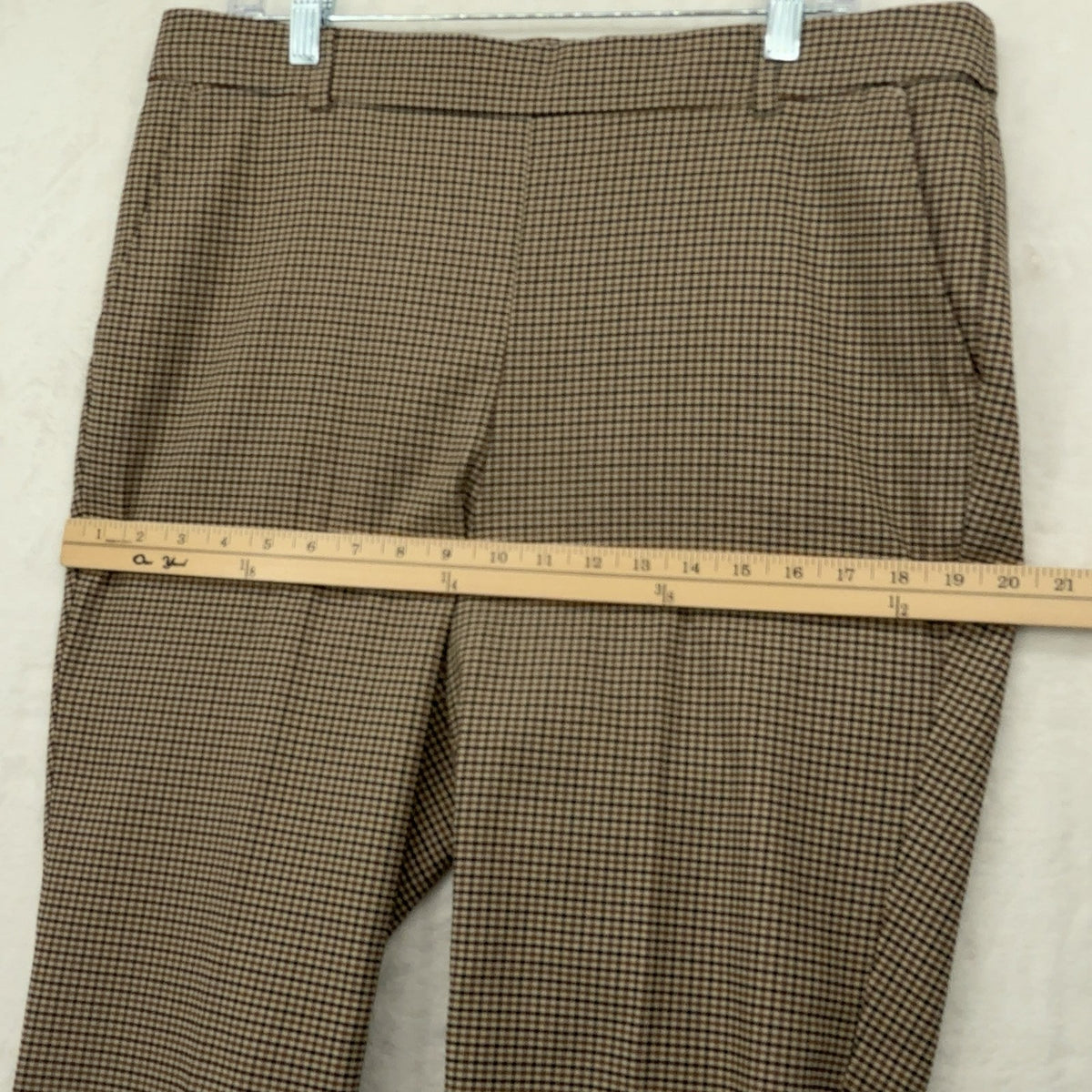 Rafaella Dress Pants 16 Womens Brown Plaid Pull On Stretch
