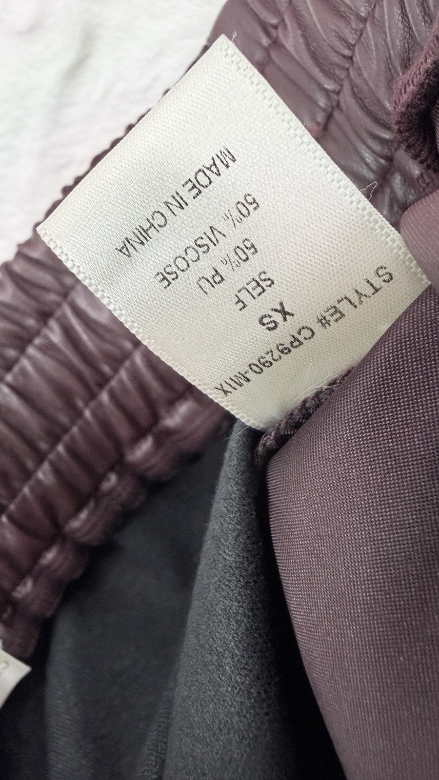 We’re All Pretty Girls Faux Leather Pants XS Burgundy Pull On Straight Leg New