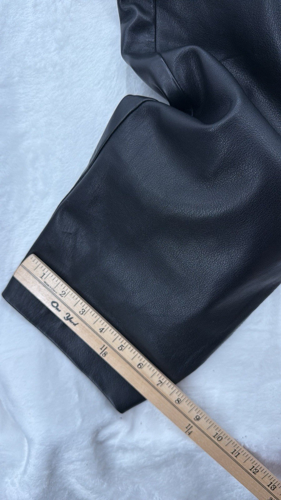 Mens Black Leather Pants 38 Motorcycle Vintage Lined Pockets