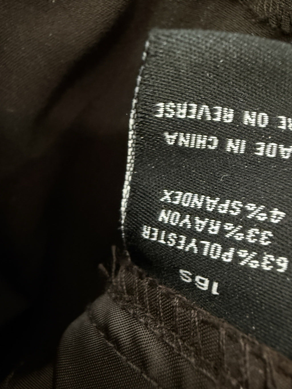 Briggs Pants 16S 16 Short Brown Flat Front Back Elastic Womens 16 Straight Leg