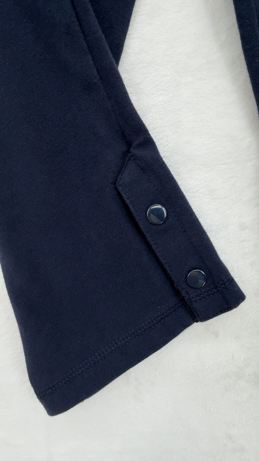 T by Talbots Leggings Capri Pants Large Petite Womens Navy Blue Snap Hem Knit