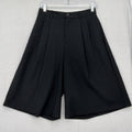 GU Uniqlo Wide Leg Bermuda Shorts M Medium Womens Black Pleated Hipster New NWT