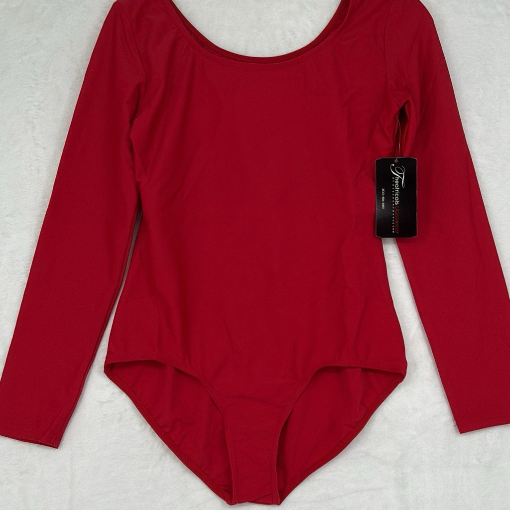 Theatricals Leotard XL Womens Red Long Sleeve Dance Dancewear New NWT