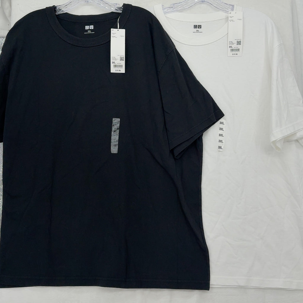 Uniqlo U Crew Neck T-Shirt 3XL Mens Lot Black White Short Sleeve New NWT