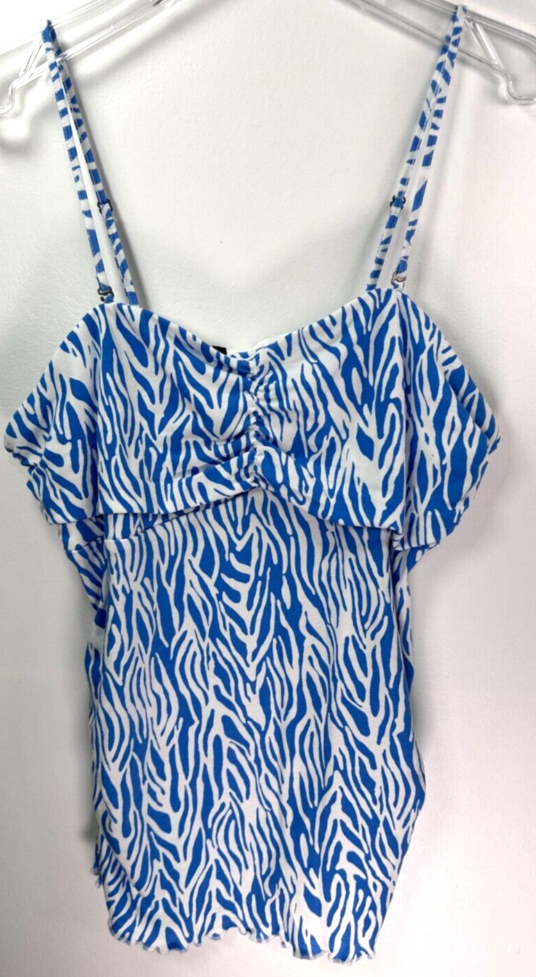 DVF Target XS Women's Sea Twig Blue Tube Top Diane Von Furstenberg NEW