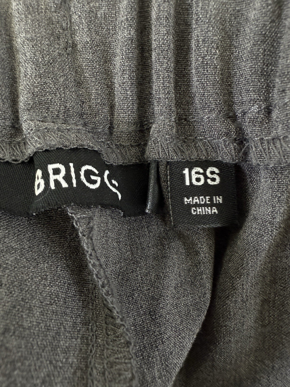 Briggs Pants 16S 16 Short Gray Flat Front Back Elastic Womens 16 Straight Leg
