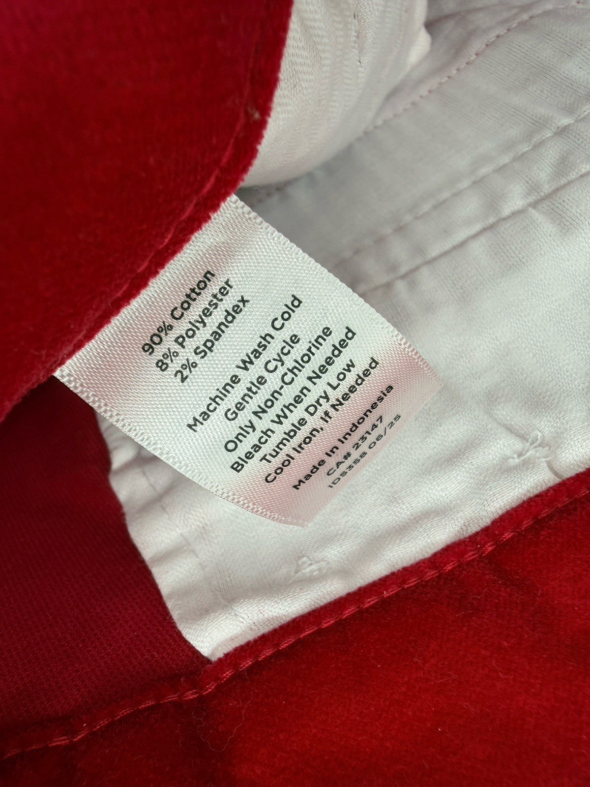 Talbots Straight Leg Velveteen Pants 12 Petite 12P Red 5 Pocket Womens