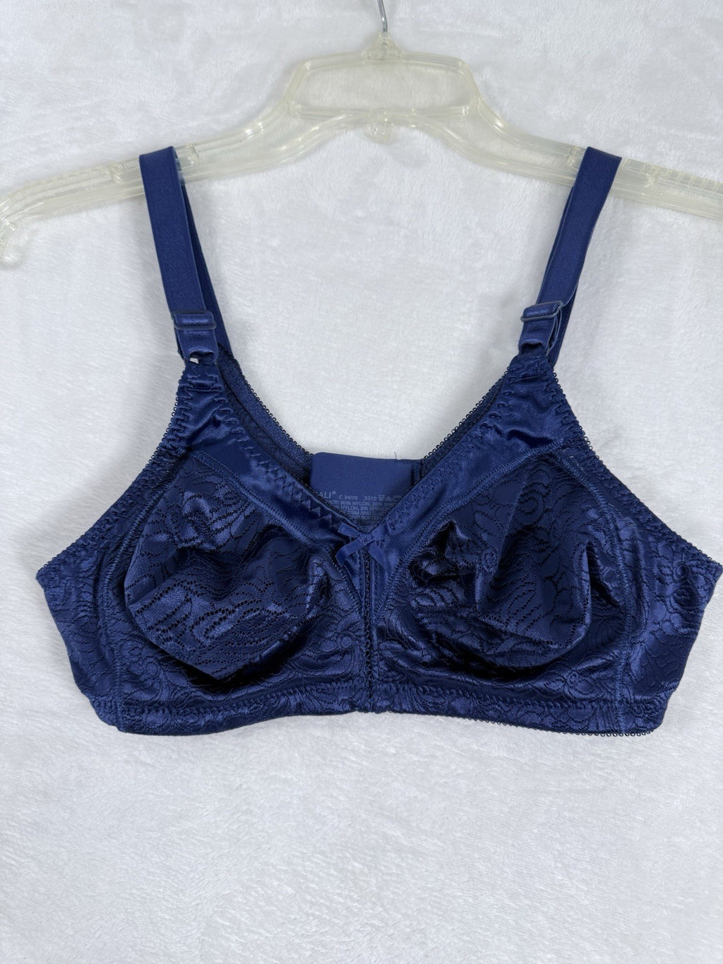 Bali Bra 34C 3372 Double Support Satin Blue Womens Unlined Wireless