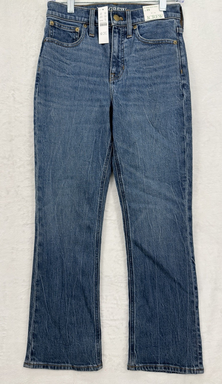 J Crew 10” Demi Boot Crop Jeans 25 Womens Blue Denim New NWT