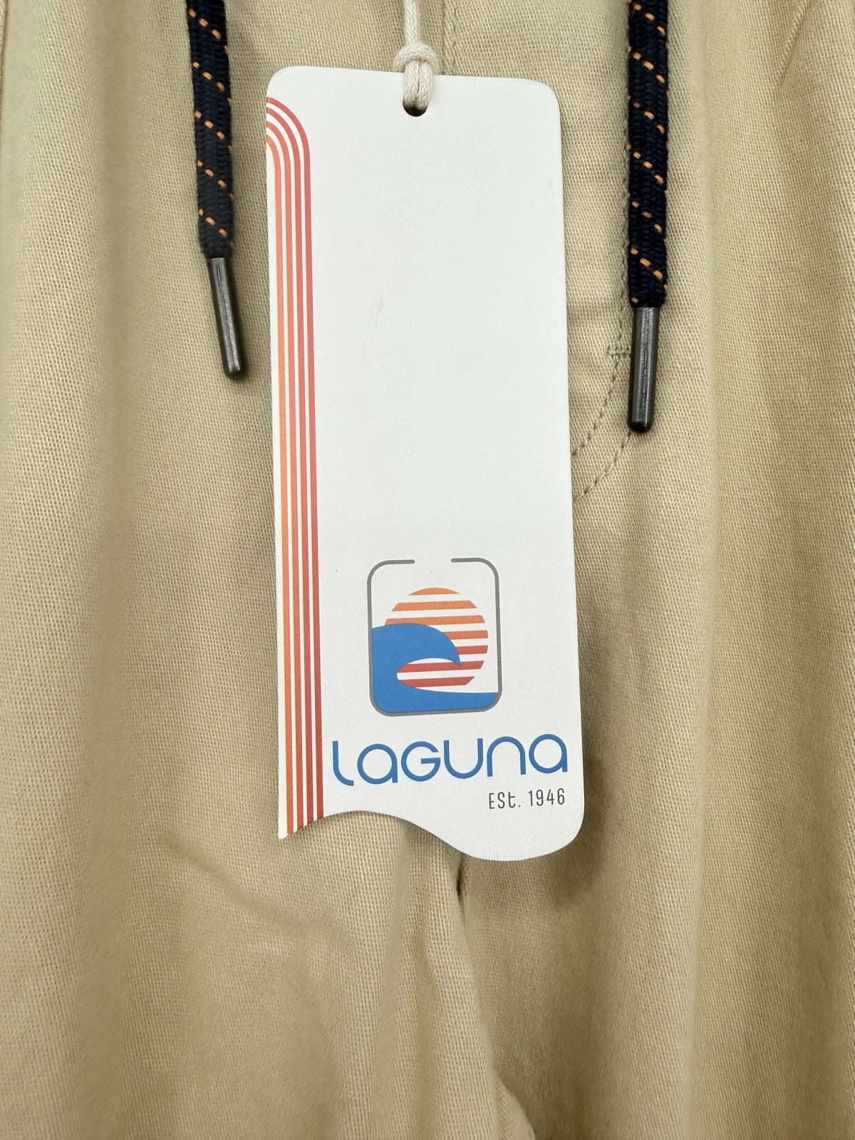 Laguna Joggers Pants Large Mens Tab Beige Pull On Stretch Twill New NWT