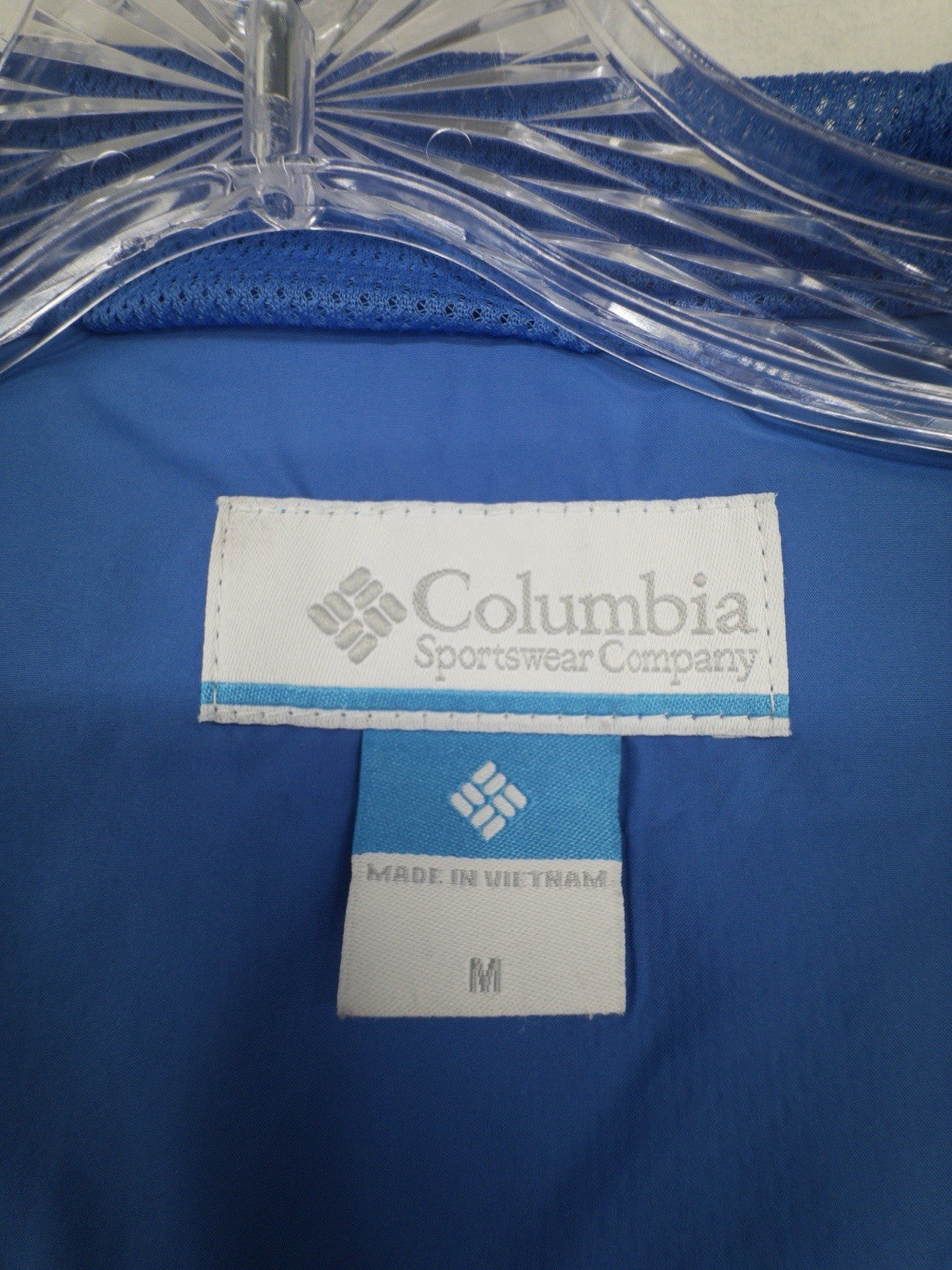 Columbia Jacket Women Medium Blue Windbreaker Hooded Full Zip Lightweight