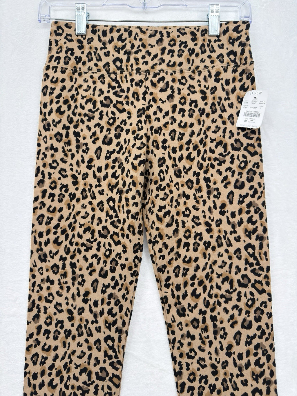 J Crew Small Full Length Everyday Leggings in Leopard Print Knit Womens New NWT