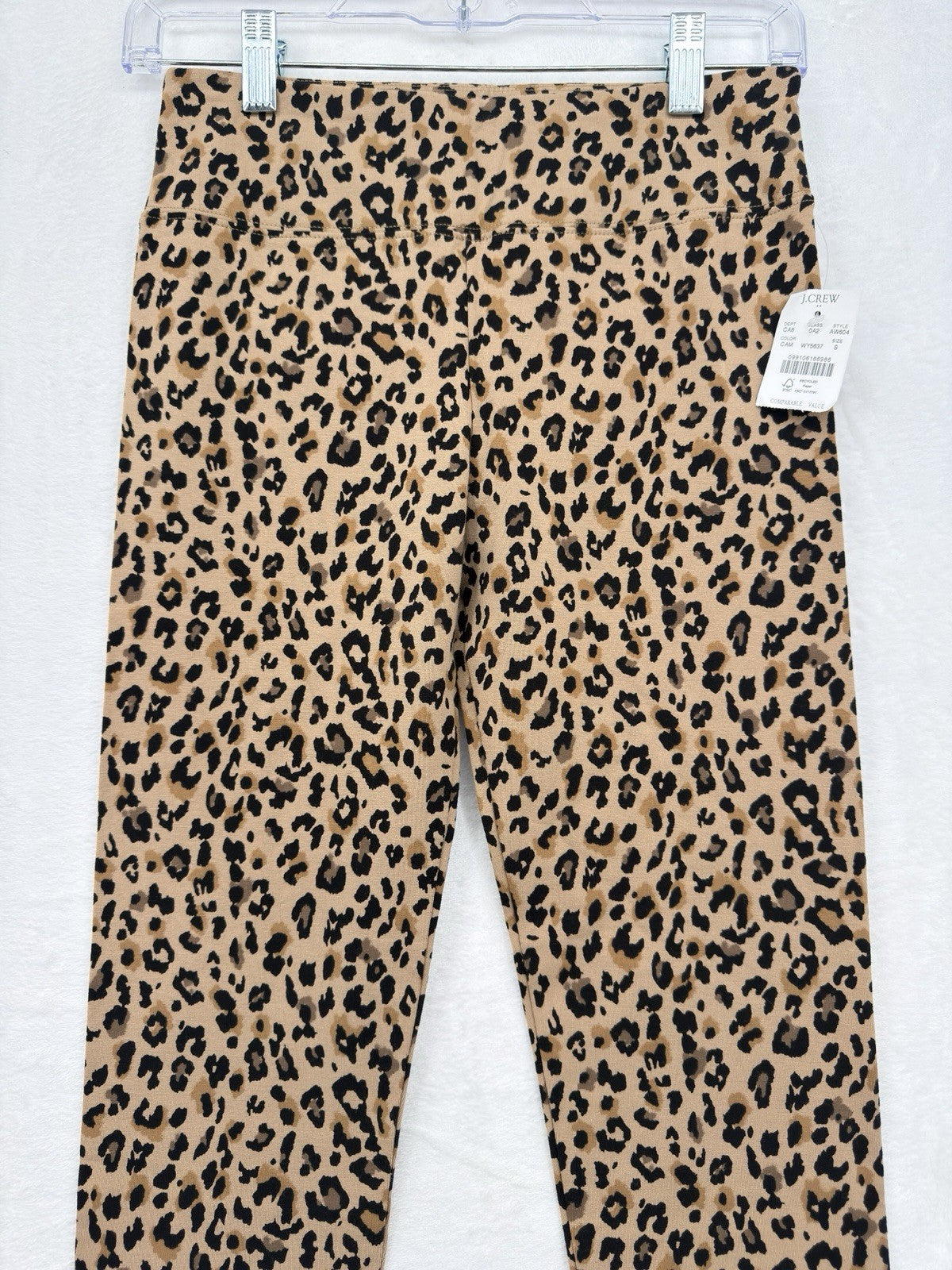 J Crew Small Full Length Everyday Leggings in Leopard Print Knit Womens New NWT