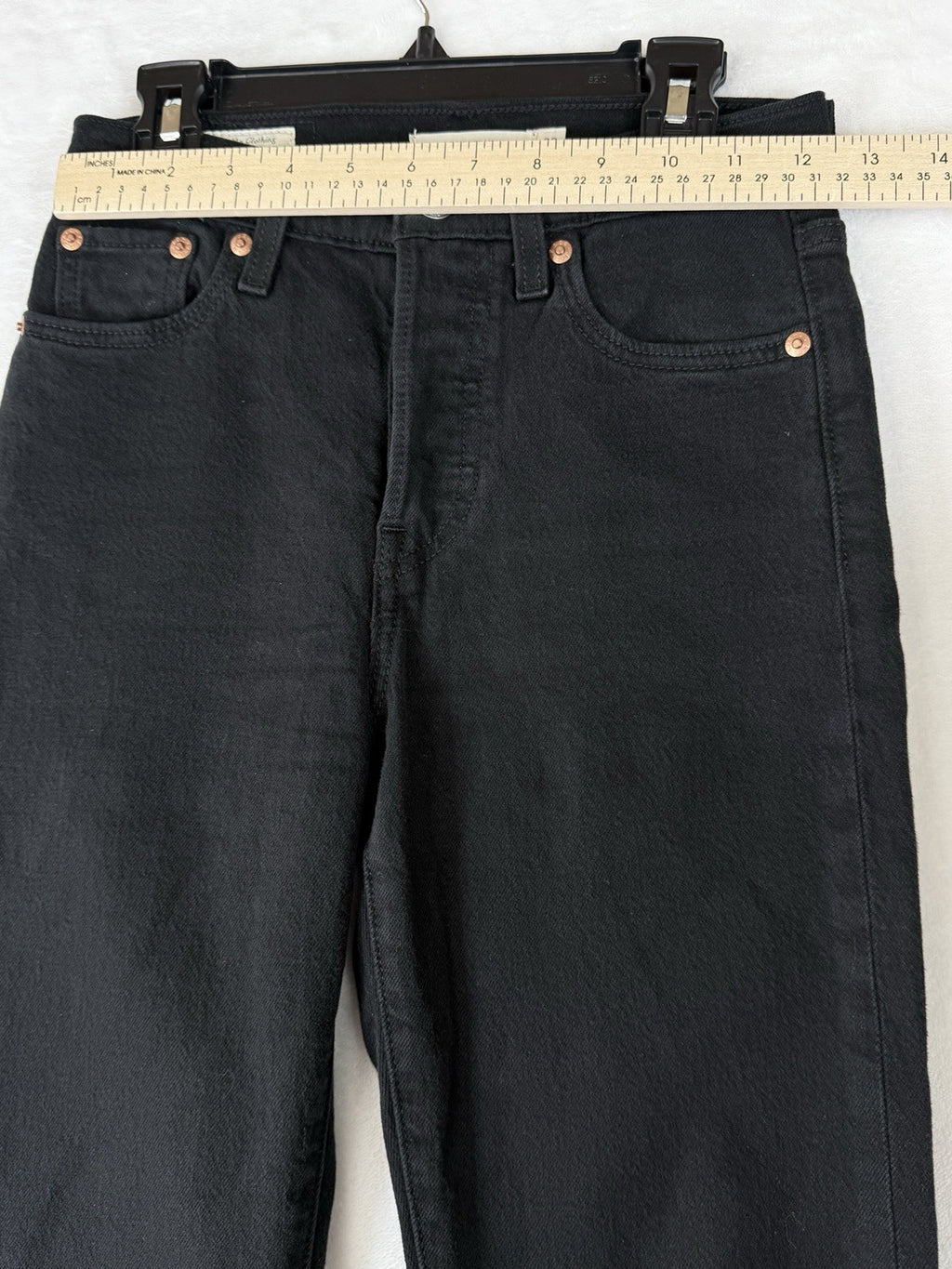 Levis Wedgie Straight 23 Jeans Womens Black 23x28 Button Fly Levi’s