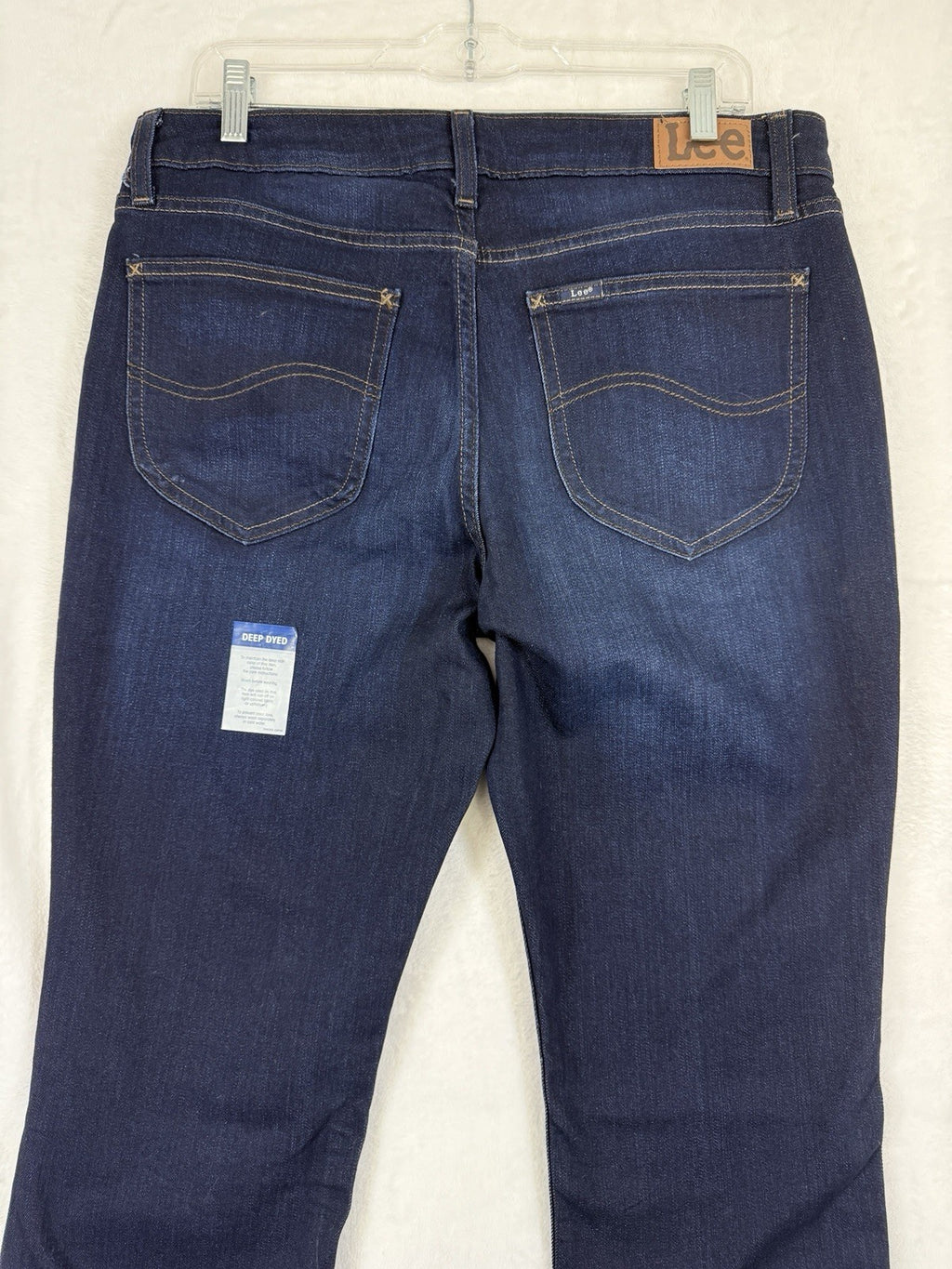 New Lee Jeans 14 Petite Straight Leg Mid Rise Dark Blue Deep Rinse Women 14p