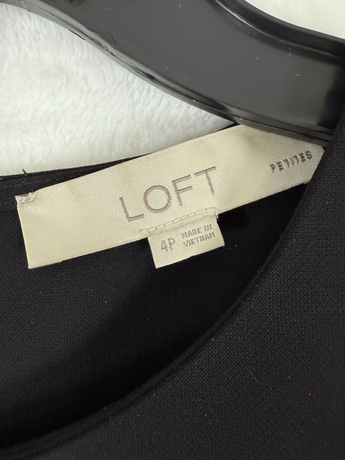 Ann Taylor LOFT Dress 4 Petite S Hi pet Black Ruffle Sleeve A-Line Shift Womens