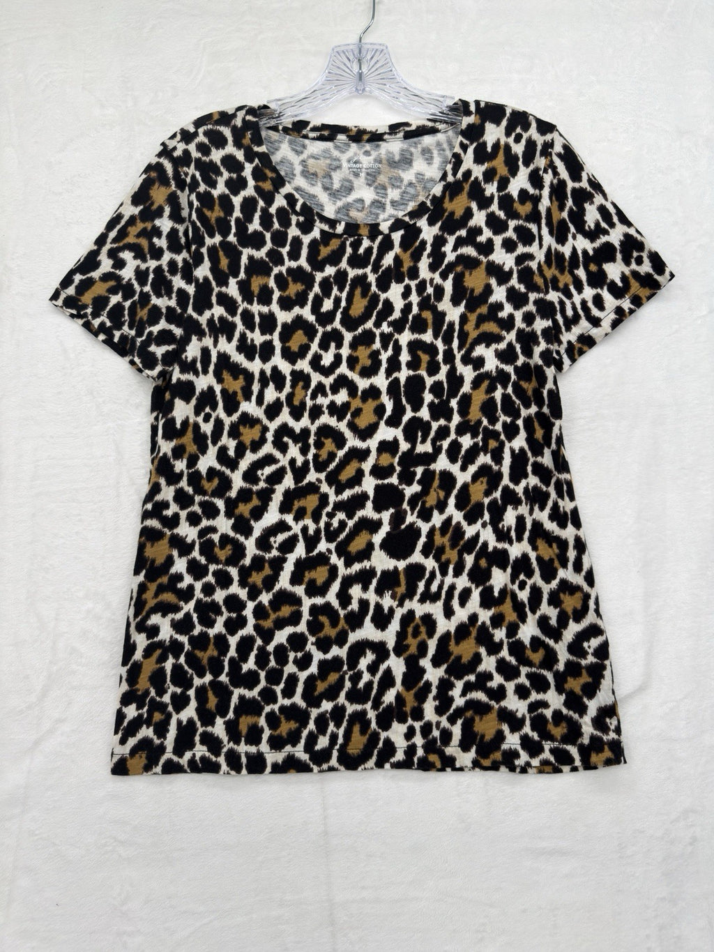 J Crew Top Women Medium Vintage Artist Tee Lot Leopard Print Short Sleeve New