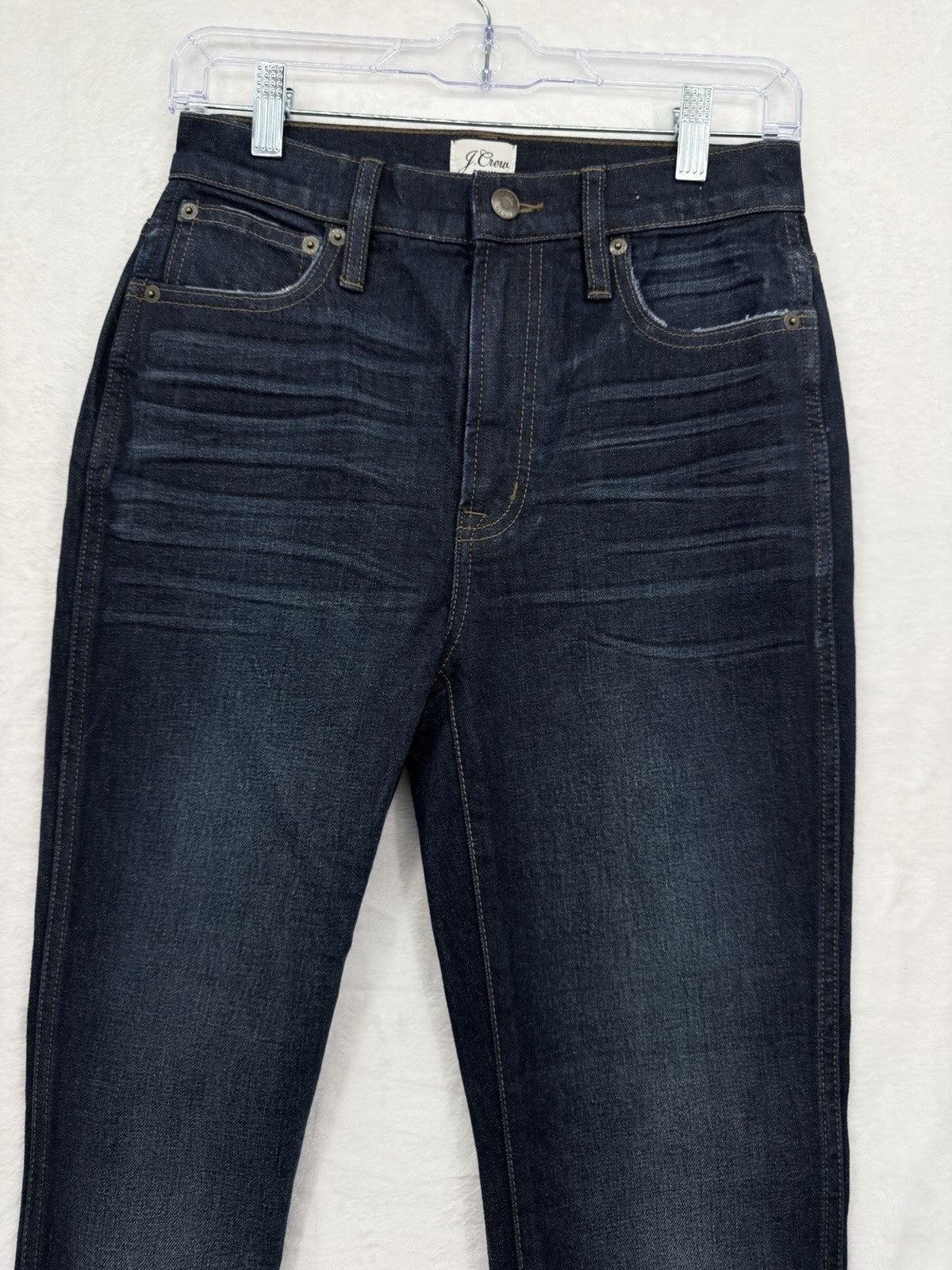 J Crew 10” Vintage Straight Jeans 25 Womens Denim Dark Blue High Rise
