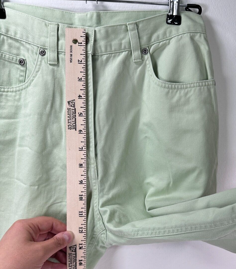 LL Bean Jeans 10 Womens Light Sherbert Green 5 Pocket Denim 100% Cotton