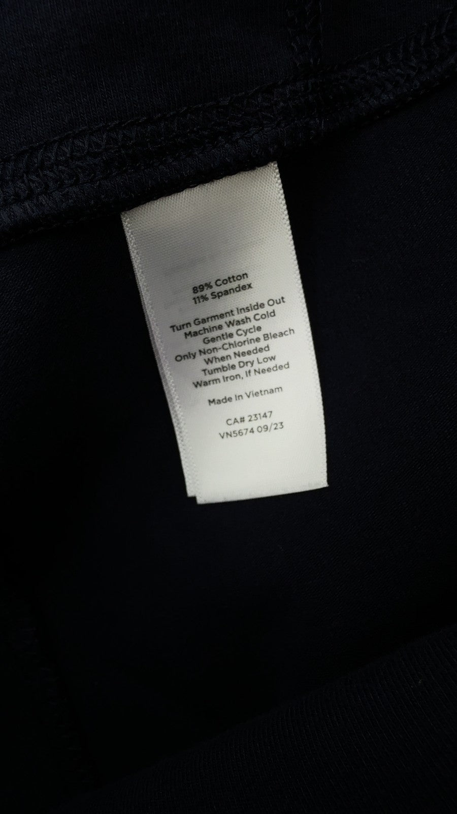 T by Talbots Leggings Capri Pants Large Petite Womens Navy Blue Snap Hem Knit