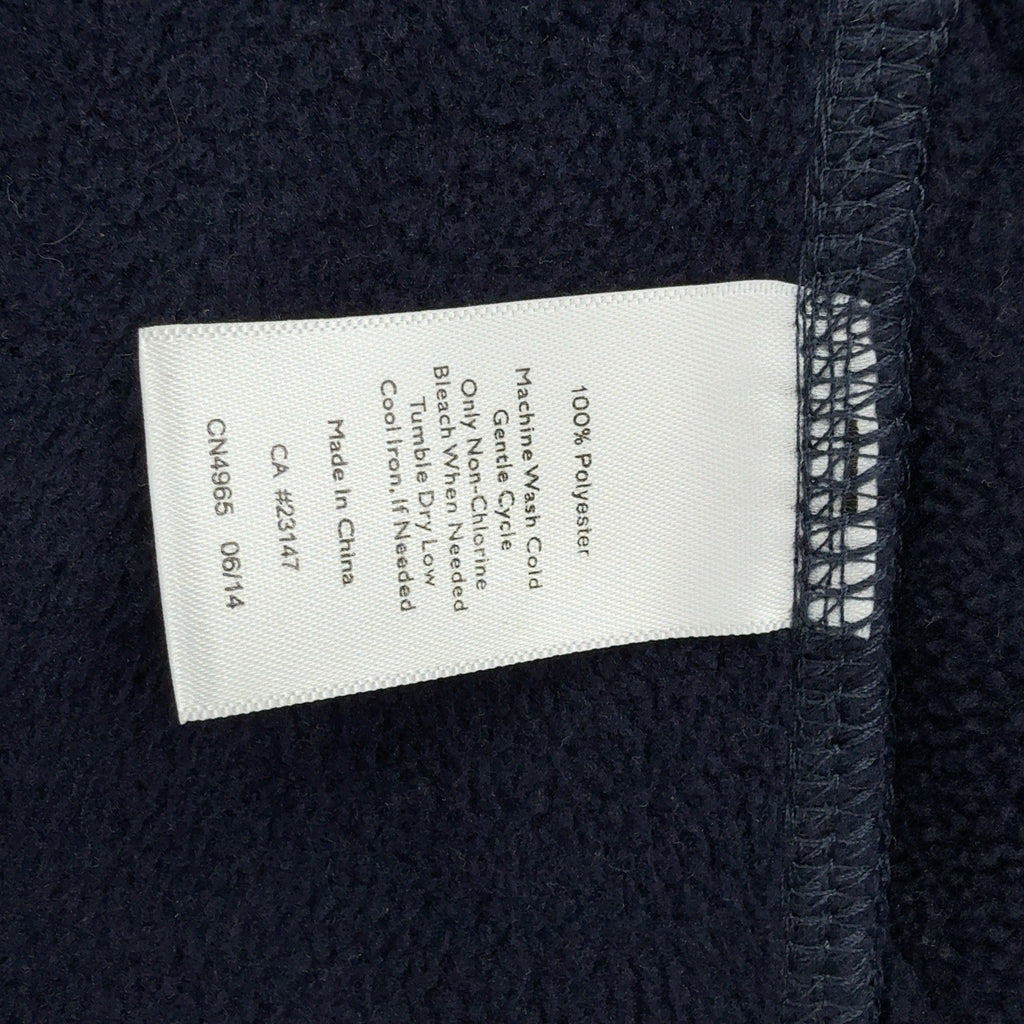 Talbots Fleece Jacket Medium Petite Navy Blue Full Zip Quilted Elbow Patches MP