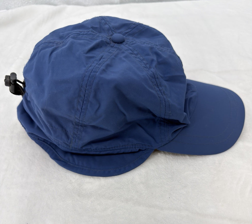 LL Bean Trapper Cap Vintage Fleece Lined Winter Ear Flaps Mens Large XL Blue Hat