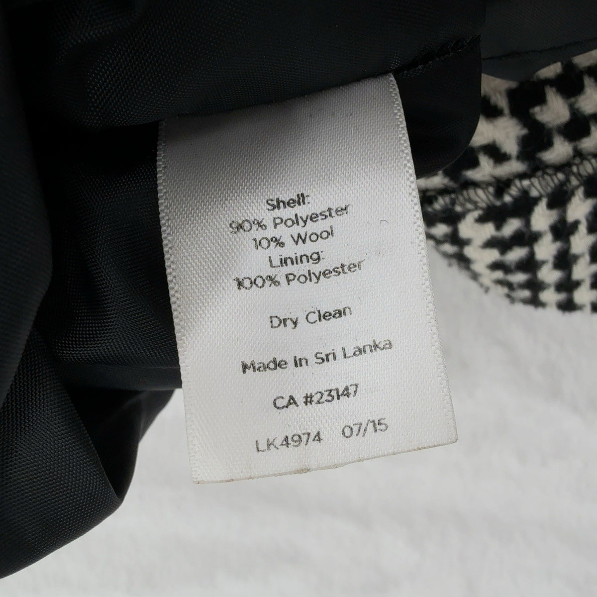 Talbots Skirt Size 12 Houndstooth Plaid Wool Blend Black Red Pencil A Line