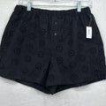 Gap Body XS Pajama Shorts Womens Black Eyelet Cotton Poplin PJ Sleep New NWT