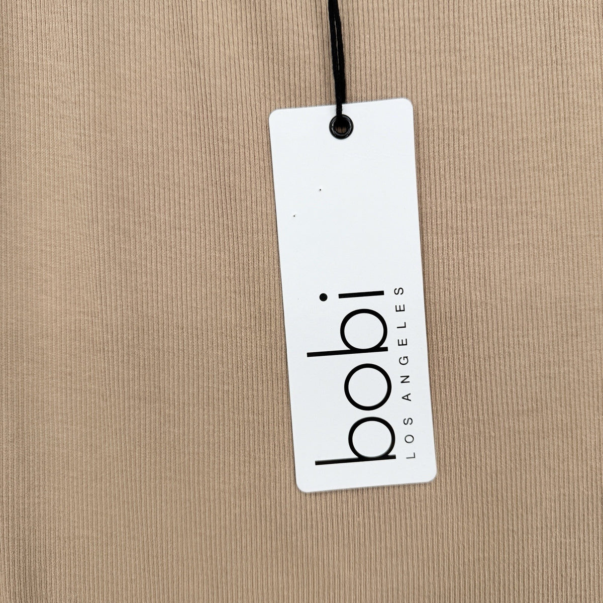 Bobi Los Angeles Bodysuit Medium Beige Ribbed Tank Top Womens New NWT
