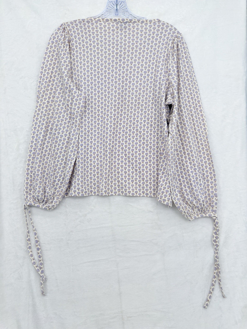 J Crew Top Women Small Broken In Jersey Knit Tie Ballon Sleeve Floral Print New
