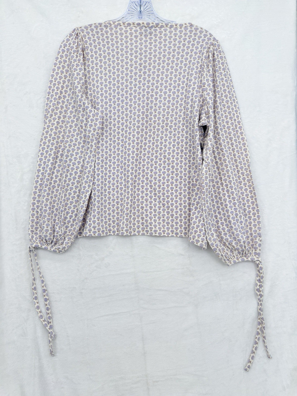 J Crew Top Women Small Broken In Jersey Knit Tie Ballon Sleeve Floral Print New