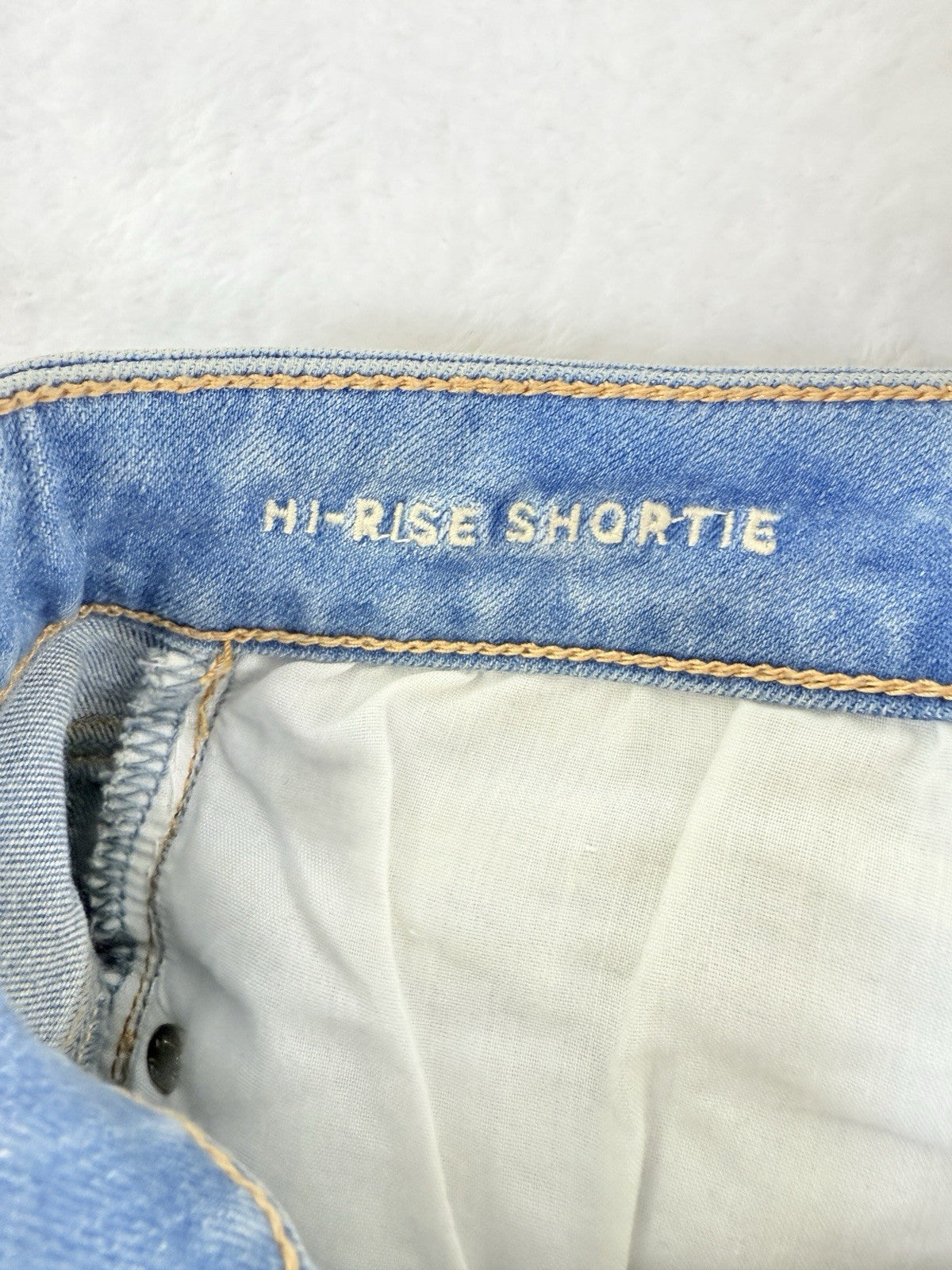 American Eagle High Rise Shortie 6 Shorts Womens Light Blue Denim Short